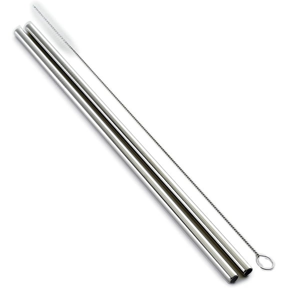 Stainless Steel 11-Inch Drinking Straws with Cleaning Brush