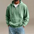 thumbnail image 5 of JUUYY Men's Quarter Zip Pullover Hoodies with Pocket Loose Fit Long Sleeve Casual Half Zipper Hooded Sweatshirt Fall Winter Outfit Mint Green XXXL, 5 of 6