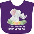 thumbnail image 3 of Inktastic I'll Never Forget That My Nana Loves Me with Cute Elephants Boys or Girls Baby Bib, 3 of 4