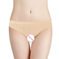 thumbnail image 4 of Bigersell Cotton Underwear Women Clearance Plus Size Panties Period Panty Style P-1014 Spandex Shaping Panties High Waisted Thong Underwear Briefs High Waist Women's Panties Beige S, 4 of 6