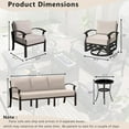 thumbnail image 2 of ASJMR 3PCS Aluminum Armrest Sofa with 2 Swivel Rocking Chairs & Glass Top Table,Outdoor Patio Furniture Conversation Set,Sand, 2 of 6