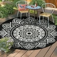 thumbnail image 3 of Aonewoe Round Outdoor Rugs 6Ft Waterproof Patio Plastic Straw Rug Reversible Camping Carpet Indoor Outdoor Area Rug for Patio,Deck,Balcony,Picnic,Beach,Outside, 3 of 9