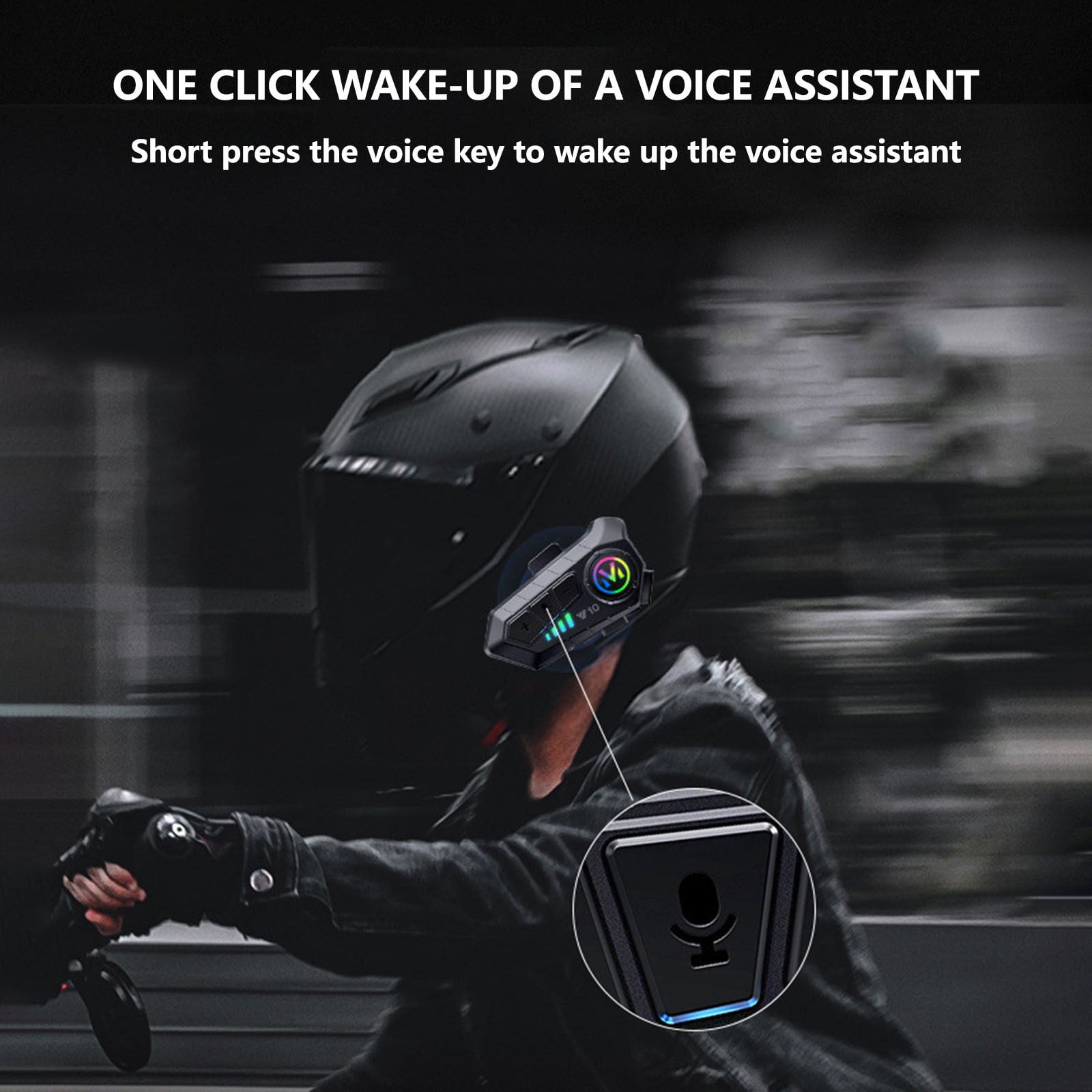 Motorcycle Helmet Bluetooth Headset Set – Riders Intercom, 500m Range, IP67 Waterproof, Noise Cancelling, 1000mAh Battery, 80H Talk Time – Universal Pairing