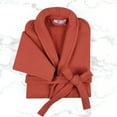 thumbnail image 2 of Superior Waffle Weave Cotton Unisex Adult Bath Robe, Coral, Small, 2 of 12