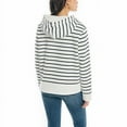 thumbnail image 2 of Nautica Ladies' Fleece Hoodie Sweatshirt, Marshmallow with Navy Stripes XL, 2 of 2