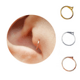 thumbnail image 2 of 22 gauge 6 mm to 7 mm 925 Silver, Set of 2 Slightly Adjustable Cartilage Hoop Nose Rings - (22g 6mm - 7mm PAIR, Sterling Silver), 2 of 6