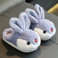 thumbnail image 2 of XIMIN Toddler Plush Soft Indoor Cute Bunny Shoes Rabbit Winter Slippers for Boys Girls Fall Winter Warm Cover Heels Baby Home Shoes Funny Bedroom House Slippers, 2 of 7