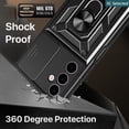 thumbnail image 3 of Funda Samsung A24 A54 A34 A14 A04 A04e A04s 4G 5G Case Carcasa Duro Ventana Deslizante Proteger La Cámara Soporte De Anillo Anti-huella Digital a prueba de choques samsung galaxy a24, 3 of 4