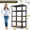 thumbnail image 2 of REIBII Grage Shelves Unit Adjustable 5 Tier Storage Shelves for Kitchen Pantry,Black, 2 of 8
