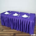 thumbnail image 2 of BalsaCircle 14 feet x 29" Polyester Banquet Table Skirt Purple, 2 of 6