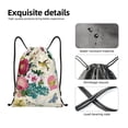 thumbnail image 6 of Bingfone Bird Butterfly Rose Drawstrings Backpacks Bags For Men Women Gym Drawstrings Bag, 6 of 9
