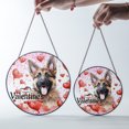 thumbnail image 4 of German Shepard Dog Happy Valentine Suncatcher Stained Glass Style UV Printed Glass Pet Gift Round, 4 of 8