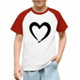 thumbnail image 2 of hengsof Children and Girls Clothing Love Printed Short Sleeve Round Neck Tops Color Block Tops, 2 of 8
