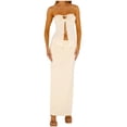 thumbnail image 5 of CHUMUD Skirt Sets for Women 2 Piece Outfits Evening Party Elegant Split Hem Tube Top Maxi Skirt Set Wrap Long Skirt Summer Vacation Casual, 5 of 5