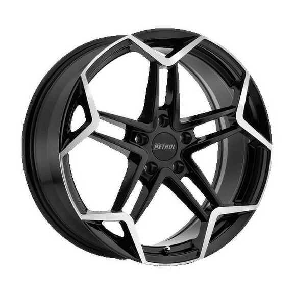 Petrol P1A 17X8 5X110 40Et 72.1Cb Gloss Black W/ Machined Cut Face Wheel