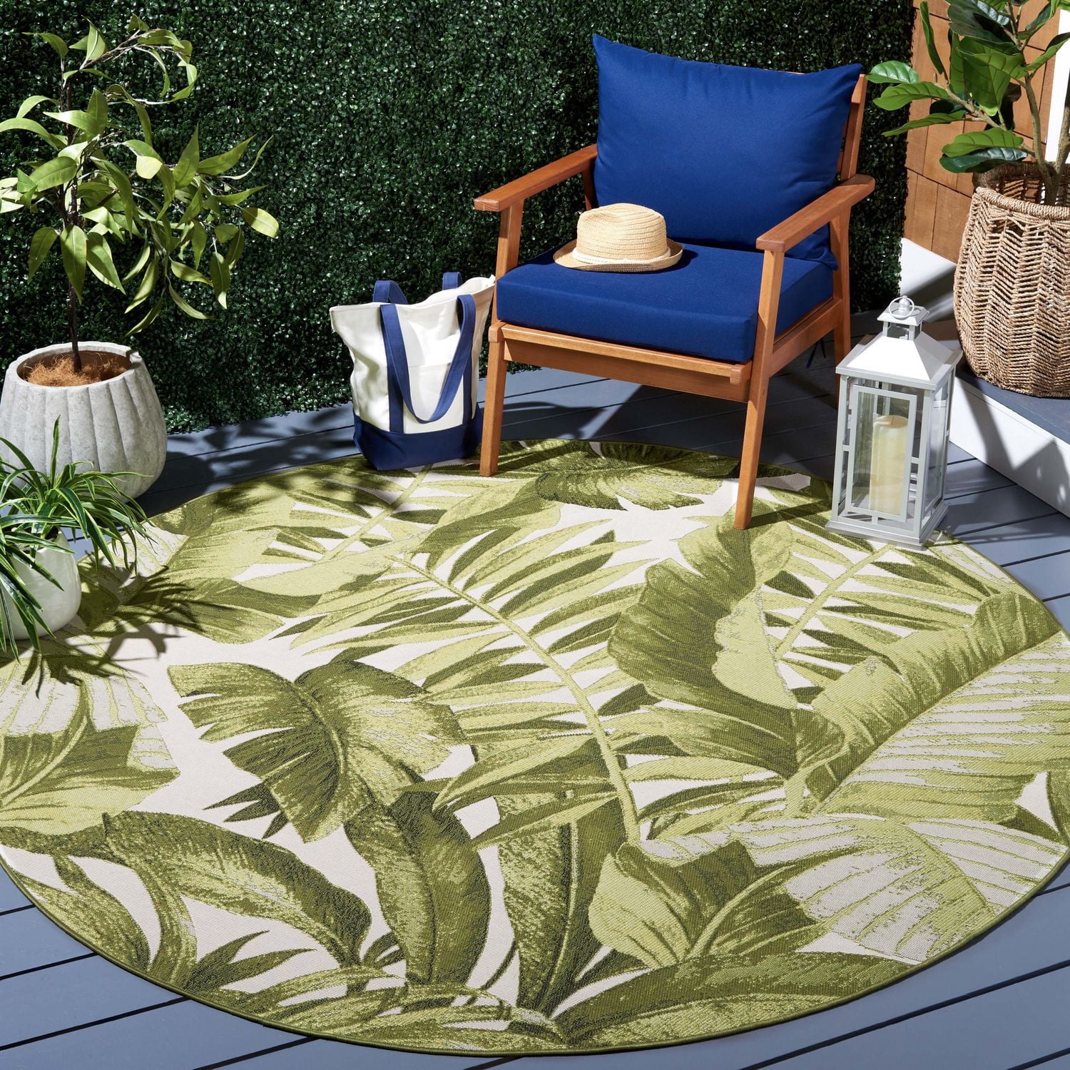 SAFAVIEH Barbados Igor Botanical Indoor/Outdoor Area Rug