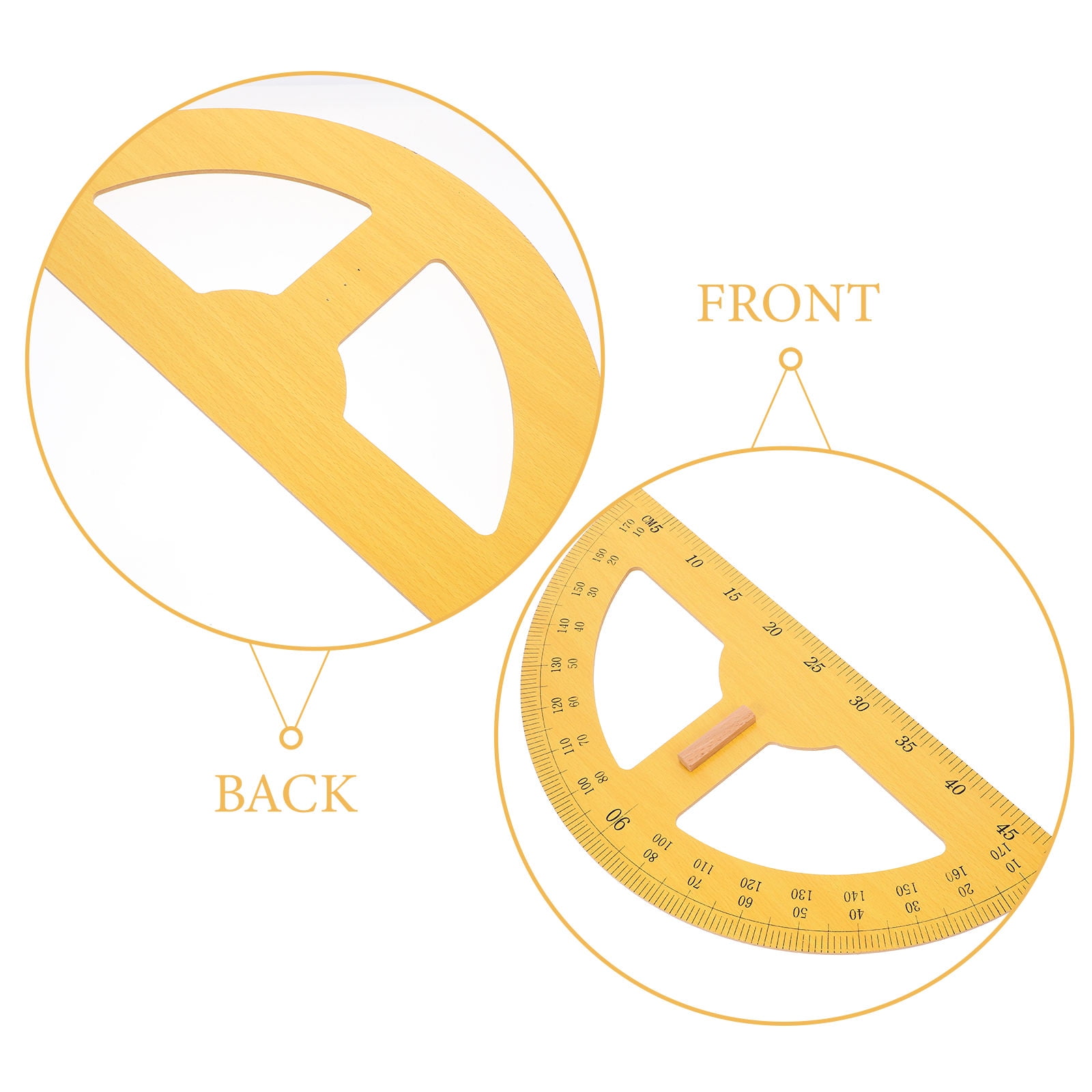 Worgeous 2pcs Giant Protractor Semi-circle Angle Protractor Measuring Tool 180 Degree Protractor