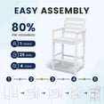 thumbnail image 6 of FUNDAZE Outdoor Bar Height Chair Set of 2, HDPE Weather Resistant Patio Stools with Wide Seat, Ergonomic Back, Armrest & Footrest, Tall Bar Chair for Garden, Poolside, Balcony, White, 6 of 6