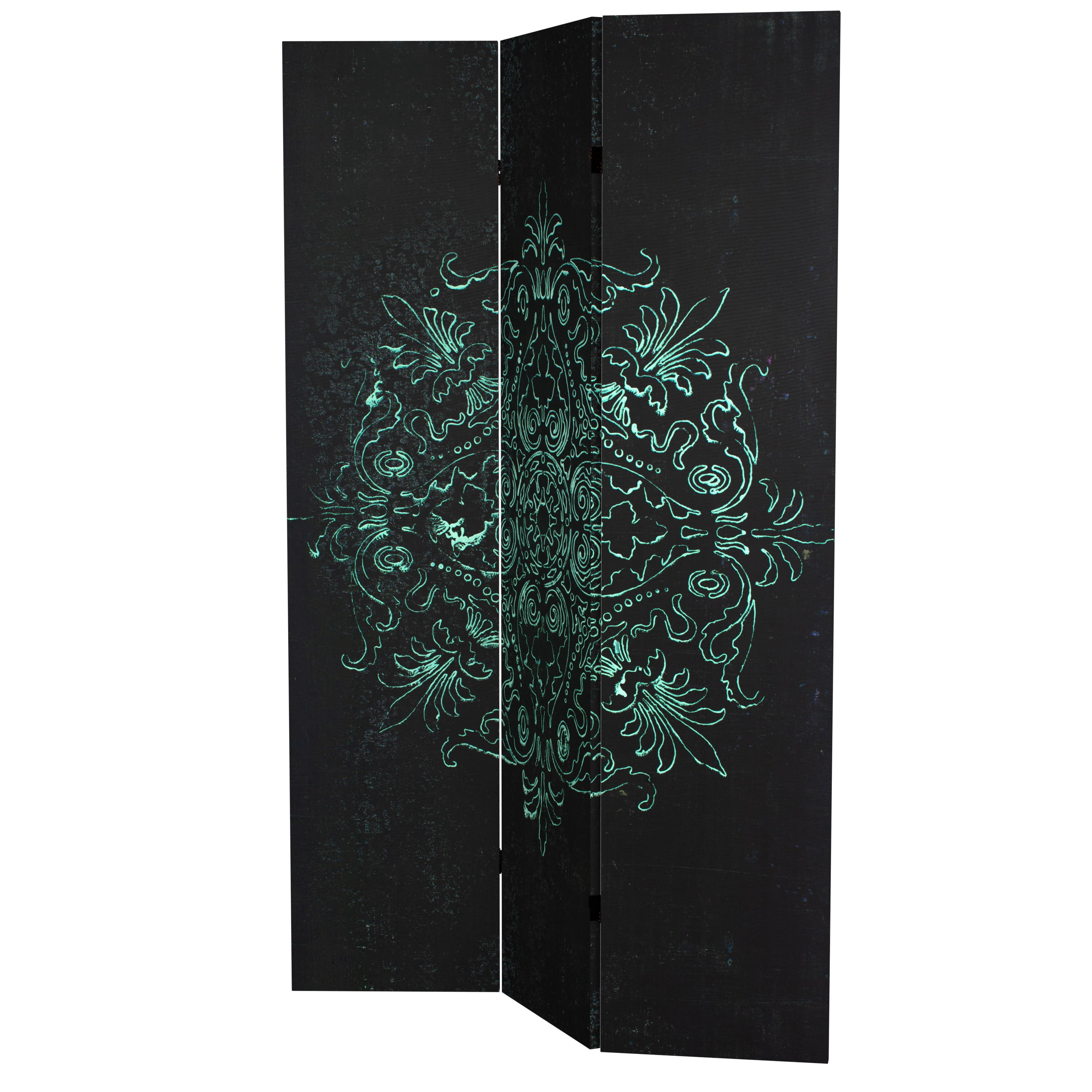 6 ft. Tall Double Sided Sacred Geometry Canvas Room Divider
