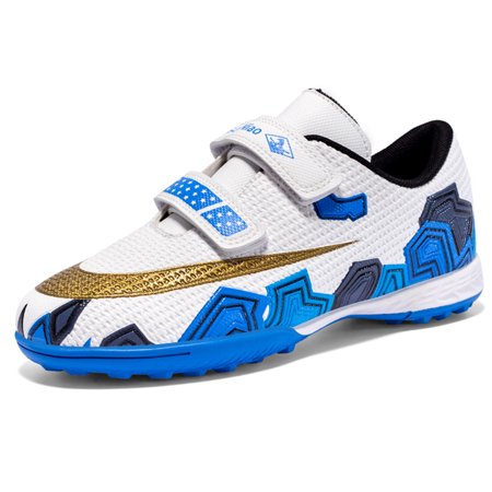 CERYTHRINA Kids Soccer Cleats Boys Girls Football Shoes Athletic Turf Comfortable Sneaker Blue 39