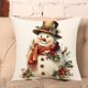 thumbnail image 1 of Fundas de cojín navideñas Emotion, juego de 18 x 18, rojo y blanco, decoración navideña rústica, muñeco de nieve, ciervo, alegría, cojín de invierno para el sofá del hogar, 1 of 4