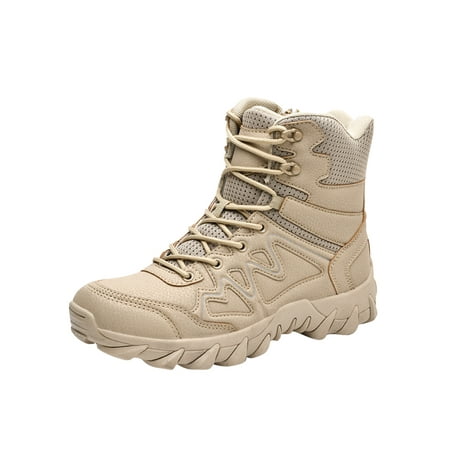 

Colisha Mens Combat Boots Desert Military Tactical Boot Training Hiking Shoes Jungle Comfortable Outdoor Shoe Army Winter Booties Sand Color 8