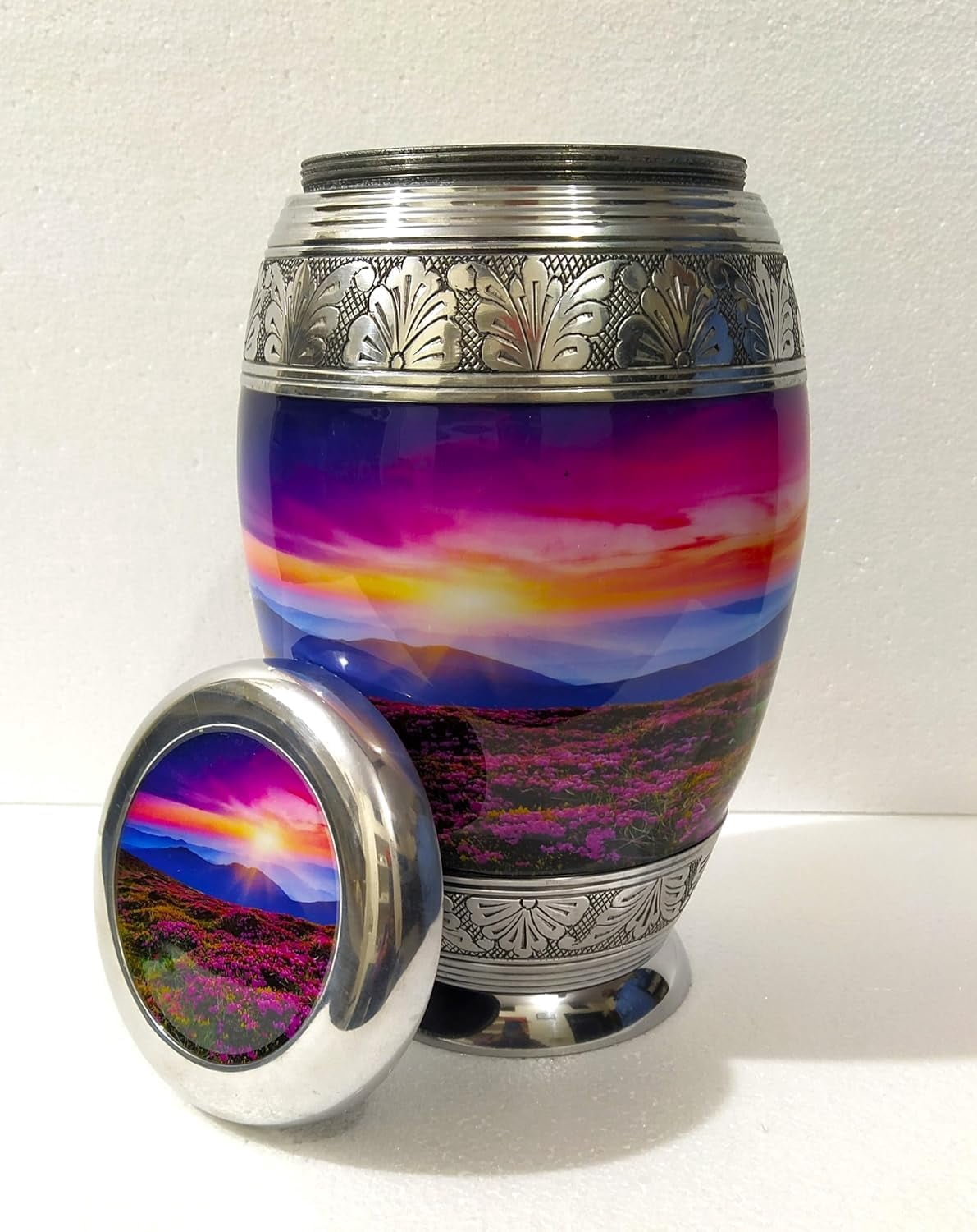 Heaven on Earth Cremation Urn for Human Ashes – 10.5-Inch Adult Memorial Urn with Velvet Bag, Comforting Classy Finish to Honor Your Loved One
