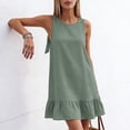 thumbnail image 4 of ZHYou Women's Summer Dresses with Cute Bow Casual Loose Sleeveless Sundress Ruffle Hem Tank Dresses Beach Dress with Pockets Green M, 4 of 8