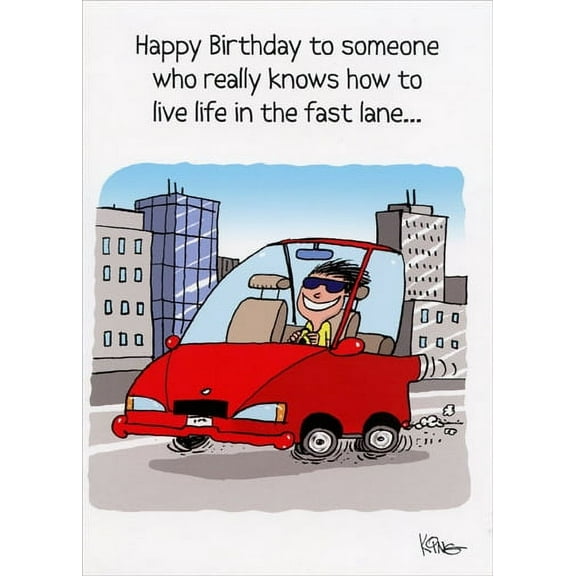 Oatmeal Studios Live in the Fast Lane Funny Birthday Card for Him