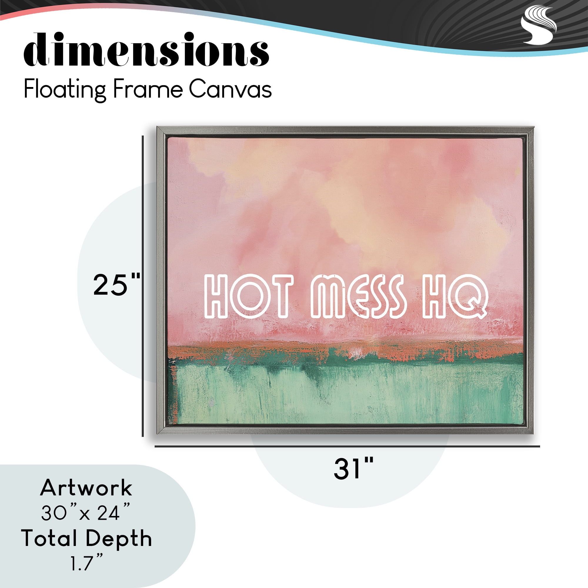Stupell Industries Hot Mess Headquarters Gray Framed Floater Canvas Wall Art, design by Gina Kelly