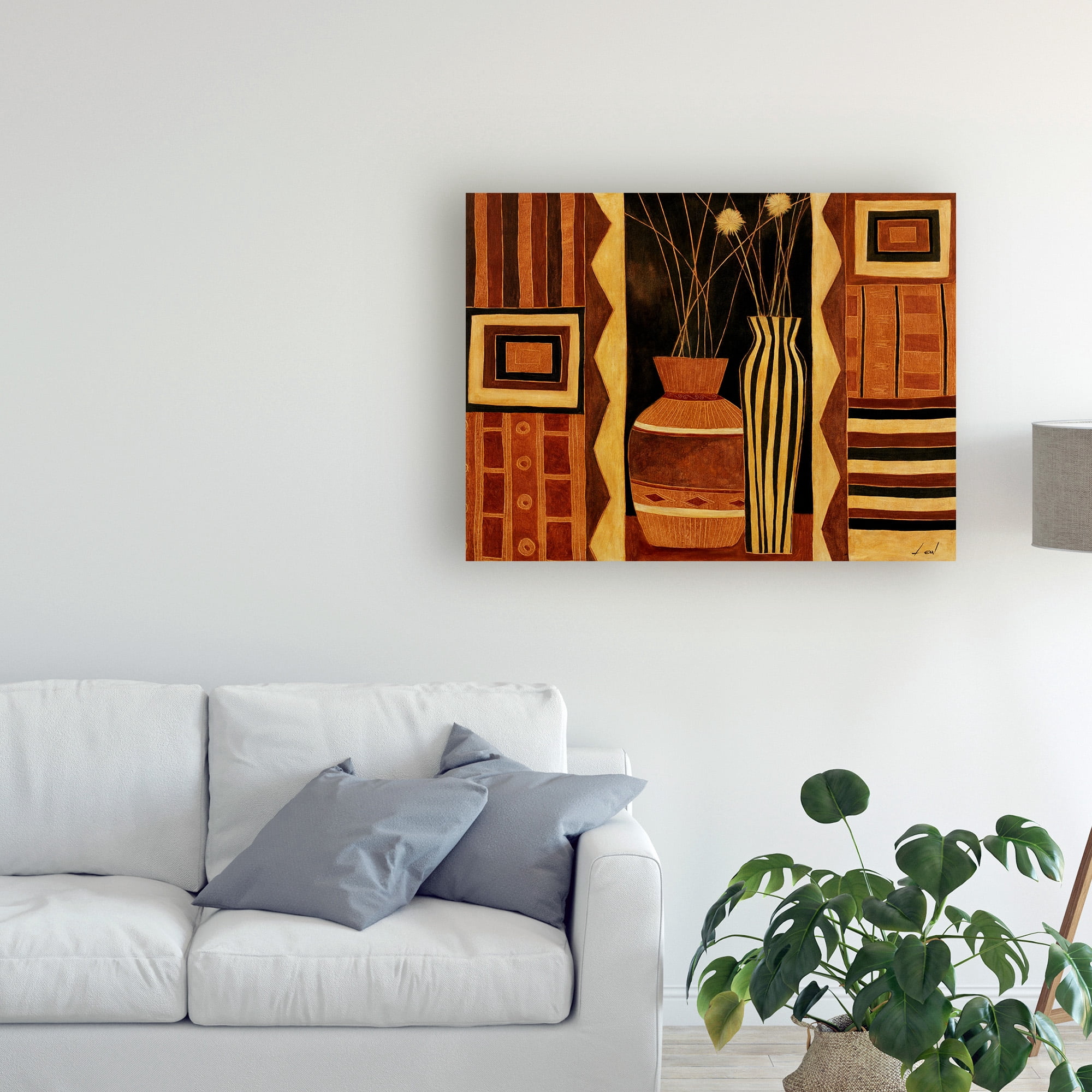 Trademark Fine Art 'Brown Flat Vase' Canvas Art by Pablo Esteban