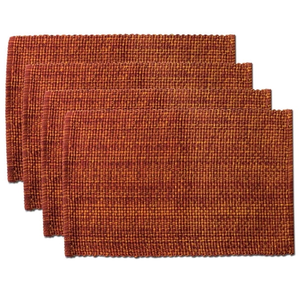 Juego de 4 manteles Individuales 100% algodón para Comedor, rectangulares, Tela Tejida de Dos Tonos, 13 x 19 Pulgadas, Suave y Duradera