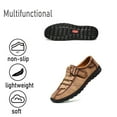 thumbnail image 4 of Mens Casual Leather Shoes Fashion Sneakers Lightweight Non-slip Loafers Outdoor Breathable Hiking Shoes Yellow 11 US, 4 of 7