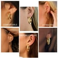 thumbnail image 4 of Turandoss 9 Pairs 14K Gold Plated Chunky Twisted Huggie Hoop Earrings Set for Women Thick Jewelry Birthday Teacher Appreciation Mothers Day Graduation Gifts for Her Mom Kids Teen Girls Wife Ideas, 4 of 9