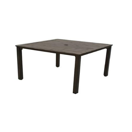 Aluminum Slat Table - Patio Master ALX28112H60 Hazelwood Square Dining Table, Aluminum With Slat Top, 41-In. Sq. - Quantity 1