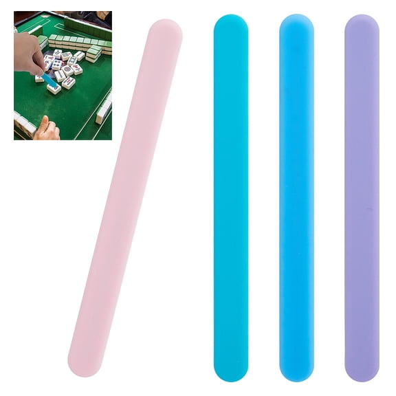 4Pcs Mahjong Tile Takers Silicone Tile Grabbers Sticks to Reach Pass Pick up Mahjong Accessories Gift 5.5x0.5x0.2 Inch Novelty Colorful