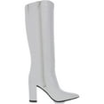 thumbnail image 2 of INC Womens White Cushioned Stretch Paiton Pointed Toe Block Heel Zip-Up Dress Boots 7.5, 2 of 3