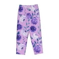 thumbnail image 4 of Goofa Violet Printed Soft Pajama Pants for Women, Wide Leg Comfy Casual Lounge Yoga Pants-Medium, 4 of 9