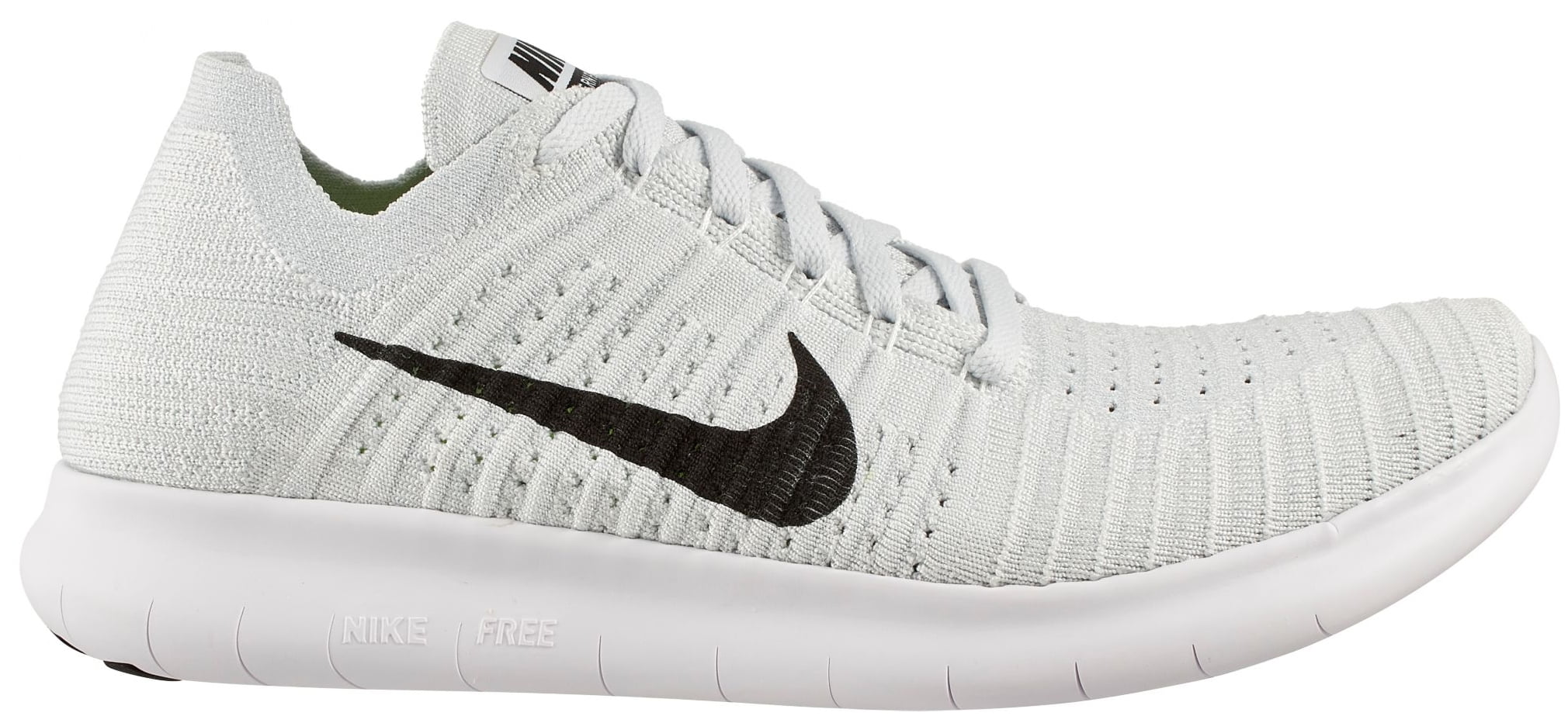 Nike Men's Free RN Flyknit Running Shoes White/Black/Pure Platinum