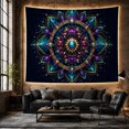 thumbnail image 6 of Intricate Gemstone Mandala Against Cosmic Starfield, Mystical Celestial for Meditation Enthusiasts, Decorative Wall Art, Birthday Gift Tapestry Wall Hanging for Yoga Room and Dorm, 6 of 7