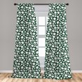 thumbnail image 4 of Ambesonne Olive Green Curtains, Puffballs Tomatoes Art, Pair of 28"x63", Emerald and Charcoal Grey, 4 of 4
