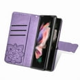 thumbnail image 6 of Wallet Case for Samsung Galaxy Z Fold 6, Butterfly Embossed PU Leather Magnetic Closure Kickstand Card Slots with Wrist Strap for Girls Women for Samsung Galaxy Z Fold 6, Lightpurple, 6 of 14