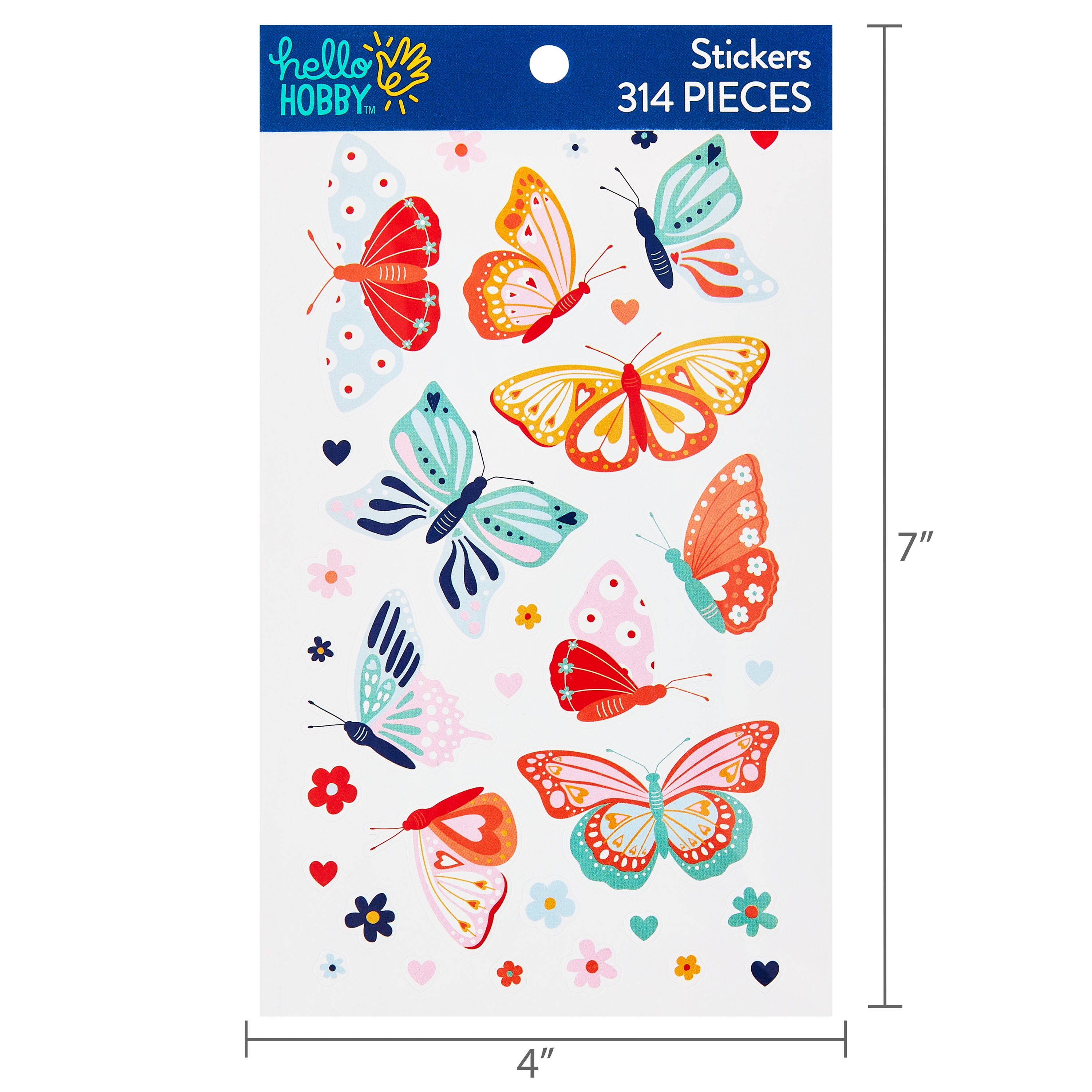 ＊海外メモ＊ 50枚୨୧⋆*book butterfly Hello Hobby Flower and Butterfly Sticker Book, 314 Pieces Vibrant