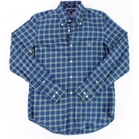 Gant NEW Navy Blue Green Mens Size Small S Plaid Button Down Shirt ...