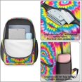 thumbnail image 4 of Pink and Yellow Tie Dye Pattern 17" School Backpacks for Teens,Waterproof Oxford Fabric,S-Shape Padded Straps for School,Travel,Hiking,Camping, 4 of 6