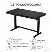 FLEXISPOT 48 Electric Standing Desk with Drawer Desktop & Adjustable Frame Quick Install w/USB Charge 3 Ports Child lock, Black