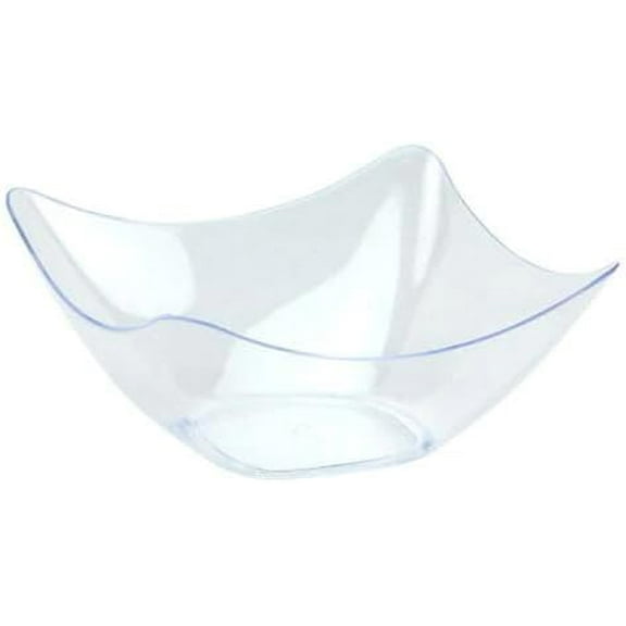 EcoQuality 3oz Clear Mini Flutter Plastic Bowl – Disposable Serving Bowl for Tastings Desserts Appetizers Samples Catering Events Parties Weddings Buffet Displays Mini Plastic Dessert Cups (12)