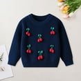 thumbnail image 2 of Gubotare Toddler Boys Sweaters Boys Casual Pullover Sweaters Kids Chunky Crewneck Knit Tops Size 1T 2T (Navy,1-2 Years), 2 of 9