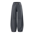 thumbnail image 4 of SwiftWear Barrel Pantss for Women Trendy High Waisted Cotton Wide Leg Baggy Trouser with Pockets, 4 of 8