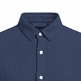 thumbnail image 6 of DPTALR Men's Slim Fit Solid Button Shirt Short Sleeve Turndown Collar Business Casual Style,Navy,Big and Tall Man XXXXL, 6 of 6